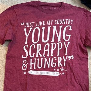 Hamilton men’s small Burgundy Quote T-Shirt